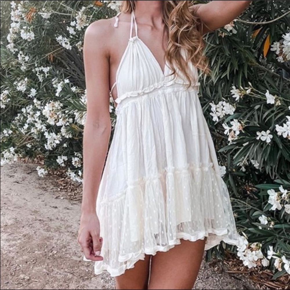 New Halter Neck Boho Mini Dress - Picture 12 of 12